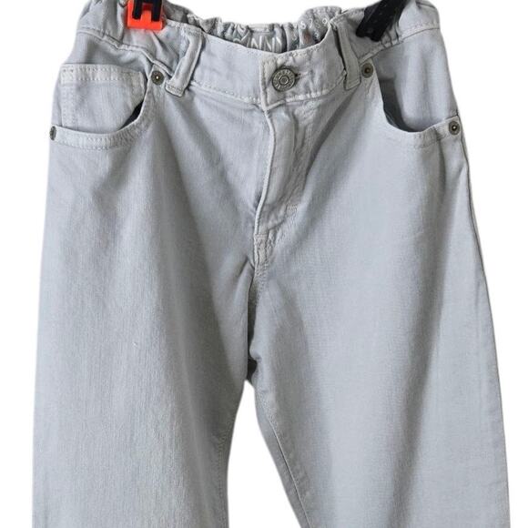 Gymboree Girls Skinny Jeans Size 12 Denim Cream Khaki‎ Adjustable Waist Stretch - Picture 2 of 8